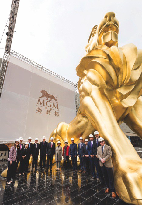 Golden lion statue at MGM Cotai