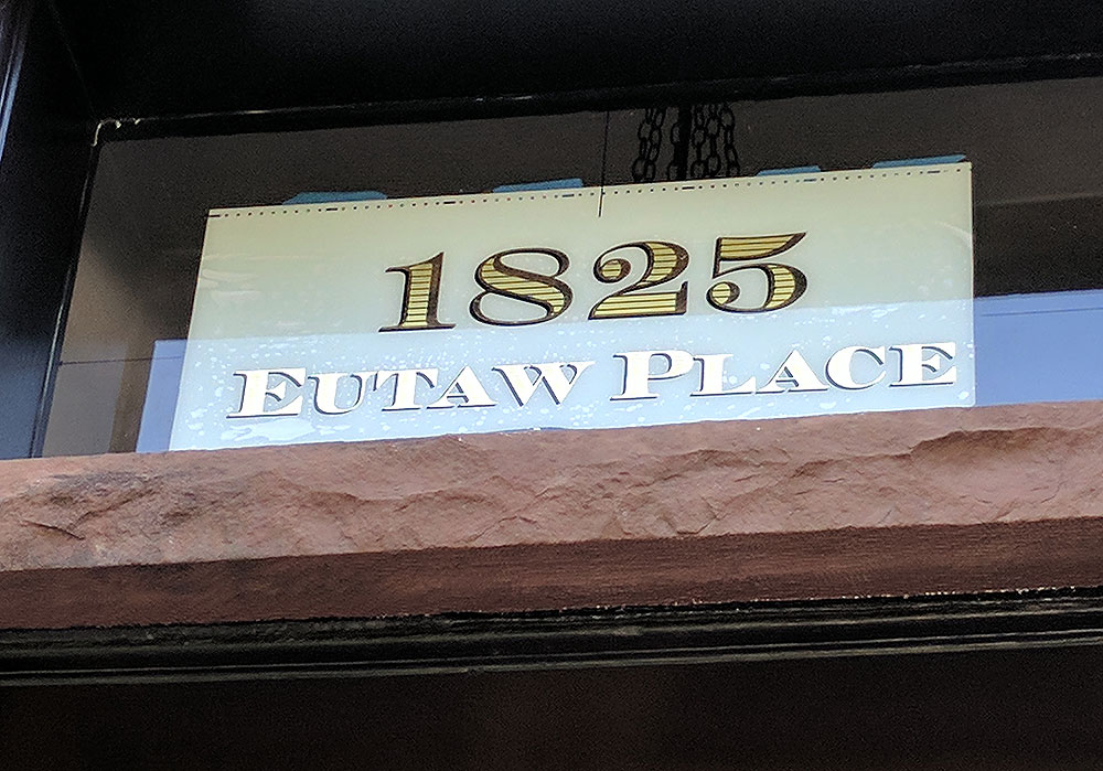 Gilded Glass Lettering at 1825 Eutaw Place